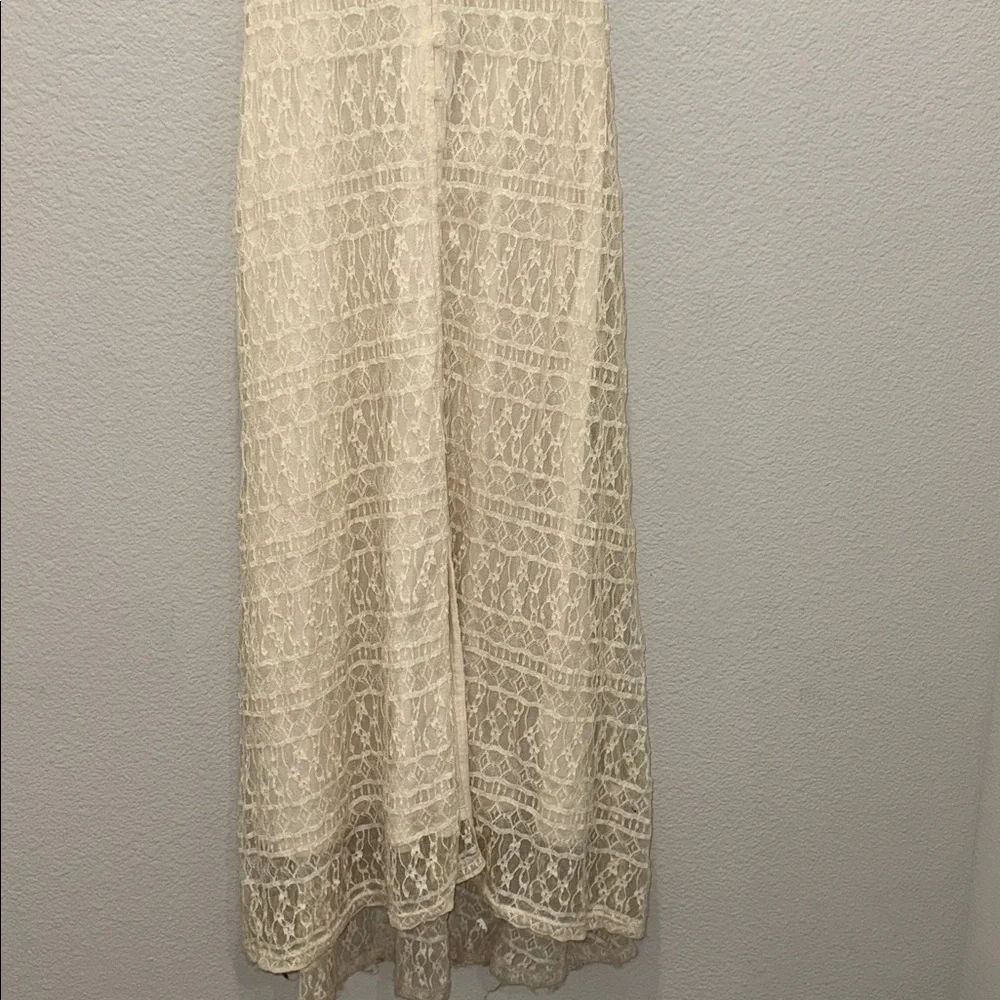 Abercrombie & Fitch Cream Sleeveless Lace Maxi Dress XS